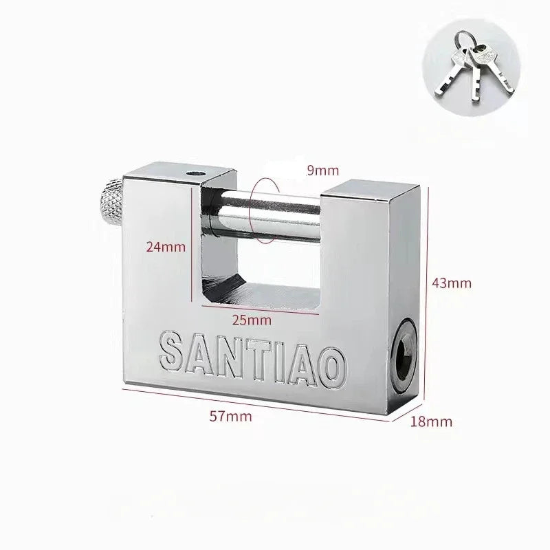 High Security Padlock with 3 Keys – Heavy Duty D-Shaped Lock for Garage Doors, Containers, Gates, and Warehouses