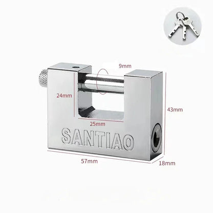 High Security Padlock with 3 Keys – Heavy Duty D-Shaped Lock for Garage Doors, Containers, Gates, and Warehouses