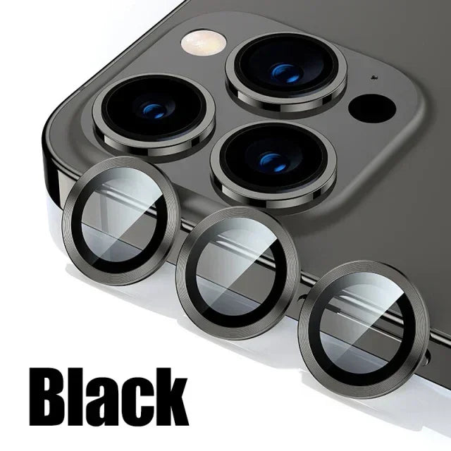 3PCS Metal Camera Lens Protectors – Glass Back Lens Protection Film for iPhone 15/15 Plus, 14/14 Pro Max, 13/13 Mini, 12/11