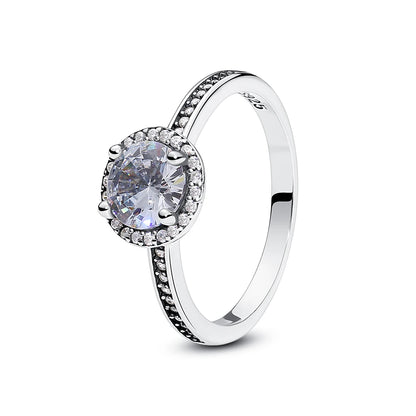 925 Sterling Silver Women’s Ring – Crown, Heart & Wishbone Design with Crystal, Rose Gold Engagement & Wedding Jewelry