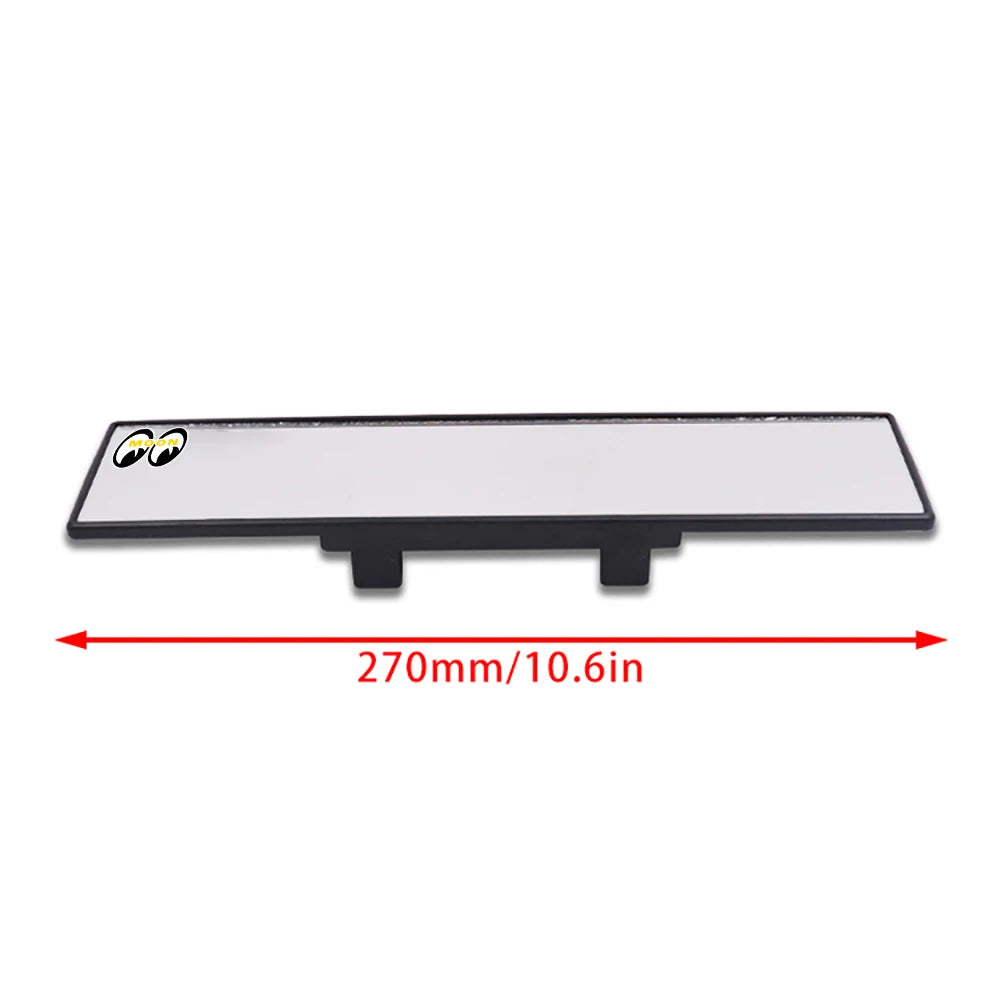 JDM Panoramic 300mm Rearview Mirror - Broadway Style Wide Angle Mooneyes Yellow Car Interior Mirror