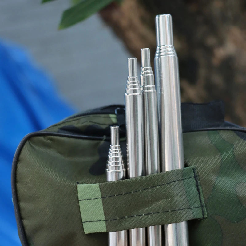Stainless Steel Telescopic Fire Blower: Mini Portable Blow Fire Tube for Outdoor Camping Cooking - Mouth Blowpipe Fire Stick
