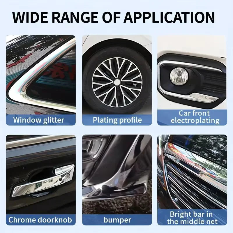 Automotive Chrome Repair Paste – Oxidized Chrome Trim & Badge Restorer with Application Sponge