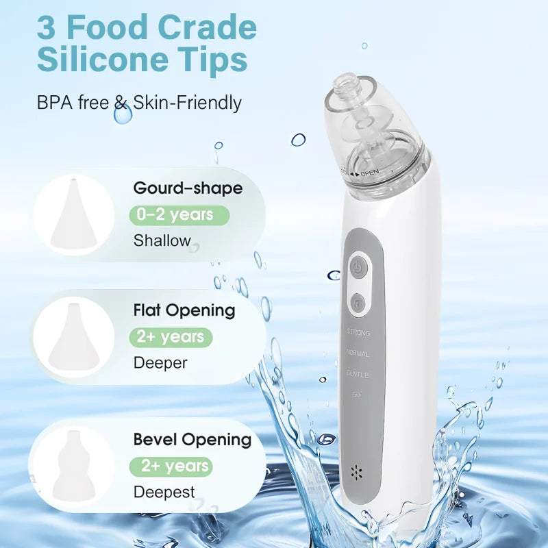 Rechargeable Electric Baby Nasal Aspirator - Gentle Nose Cleaner for Infant Nasal Care