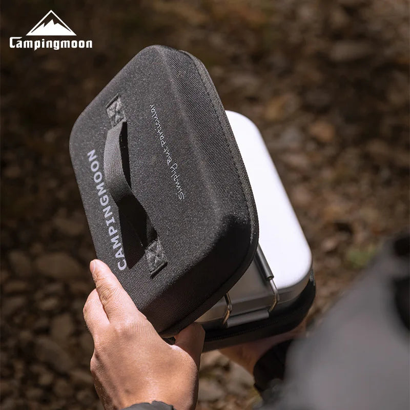 CAMPINGMOON Insulated Lunch Bag - Square EVA Impact-Resistant Outdoor Picnic Bento Storage Bag