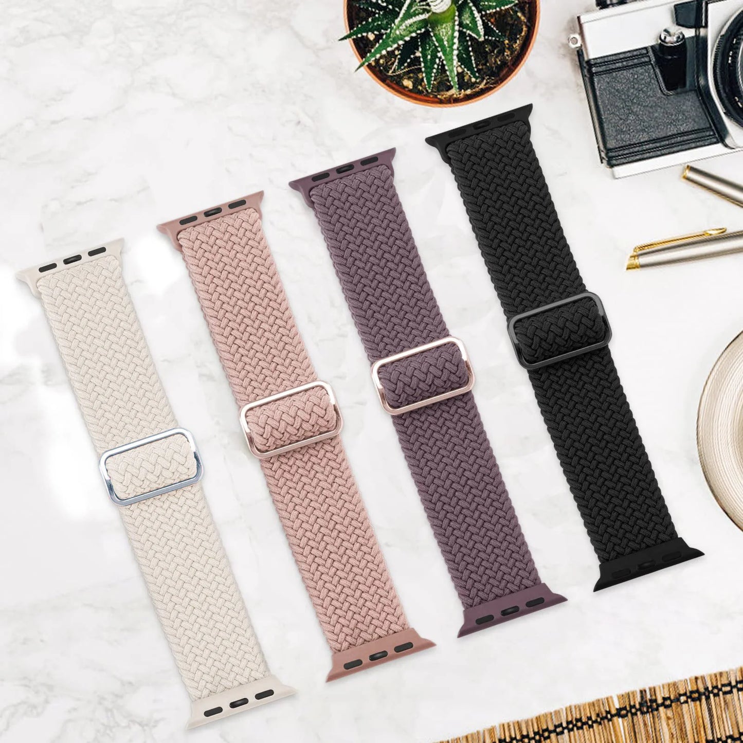 Braided Solo Loop Apple Watch Band – Stretch Nylon Bracelet Strap for Series SE, 6–11 & Ultra 2 (40mm–49mm) Adjustable Correa