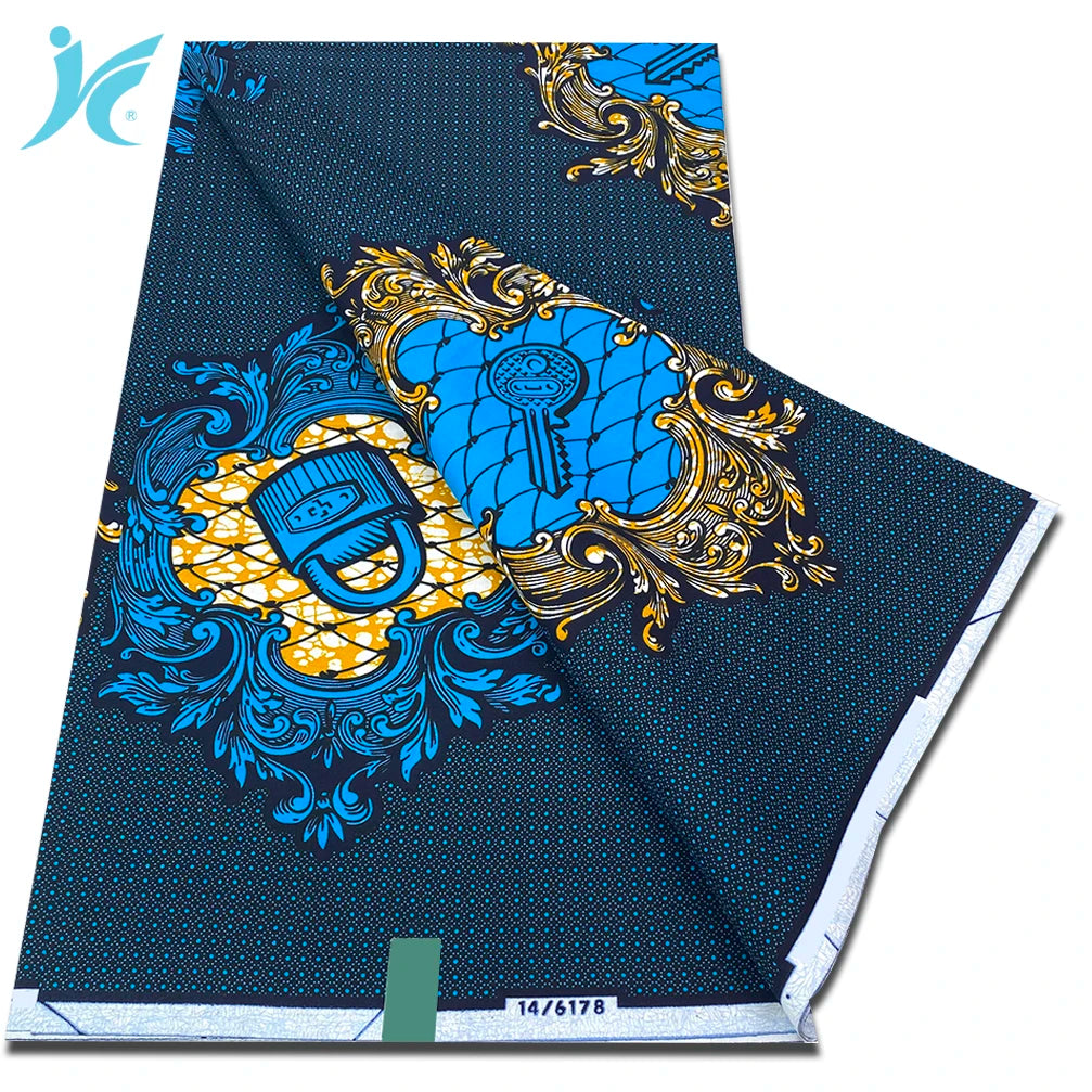 Classic African Wax Fabric - 100% Cotton Soft Ankara Pagne for Women's Dresses