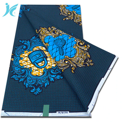 Classic African Wax Fabric - 100% Cotton Soft Ankara Pagne for Women's Dresses