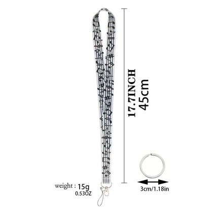 Musical Notes Lanyard - Neck Strap for Keys, ID Cards, Phone & Key Ring Accessories