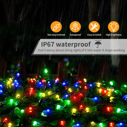 2025 LED Christmas & New Year Fairy String Lights — White/Warm/RGB Waterproof Party & Wedding Decoration