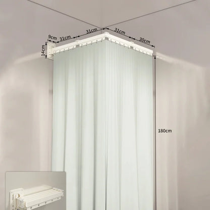 Folding Shower Curtain Partition - Waterproof Retractable Bathroom Divider for Dry & Wet Separation