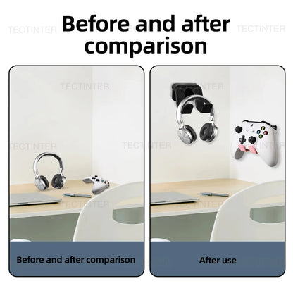Wall Mount Stand for Switch Pro, PS5, PS4 & Xbox One Controllers — Headphone & Headset Holder Gaming Accessories