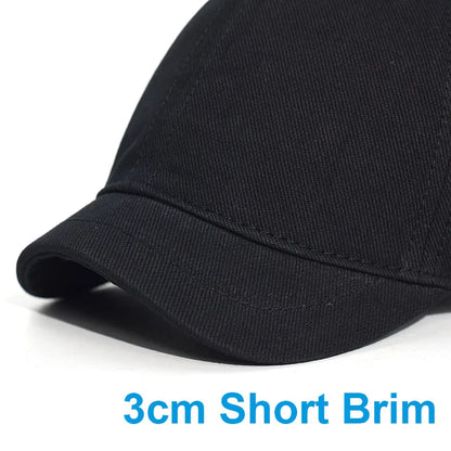 Men's & Women's Short Brim Cotton Baseball Cap – Vintage Casual Dad Hat, Adjustable Trucker Style with Nylon Fastener Tape
