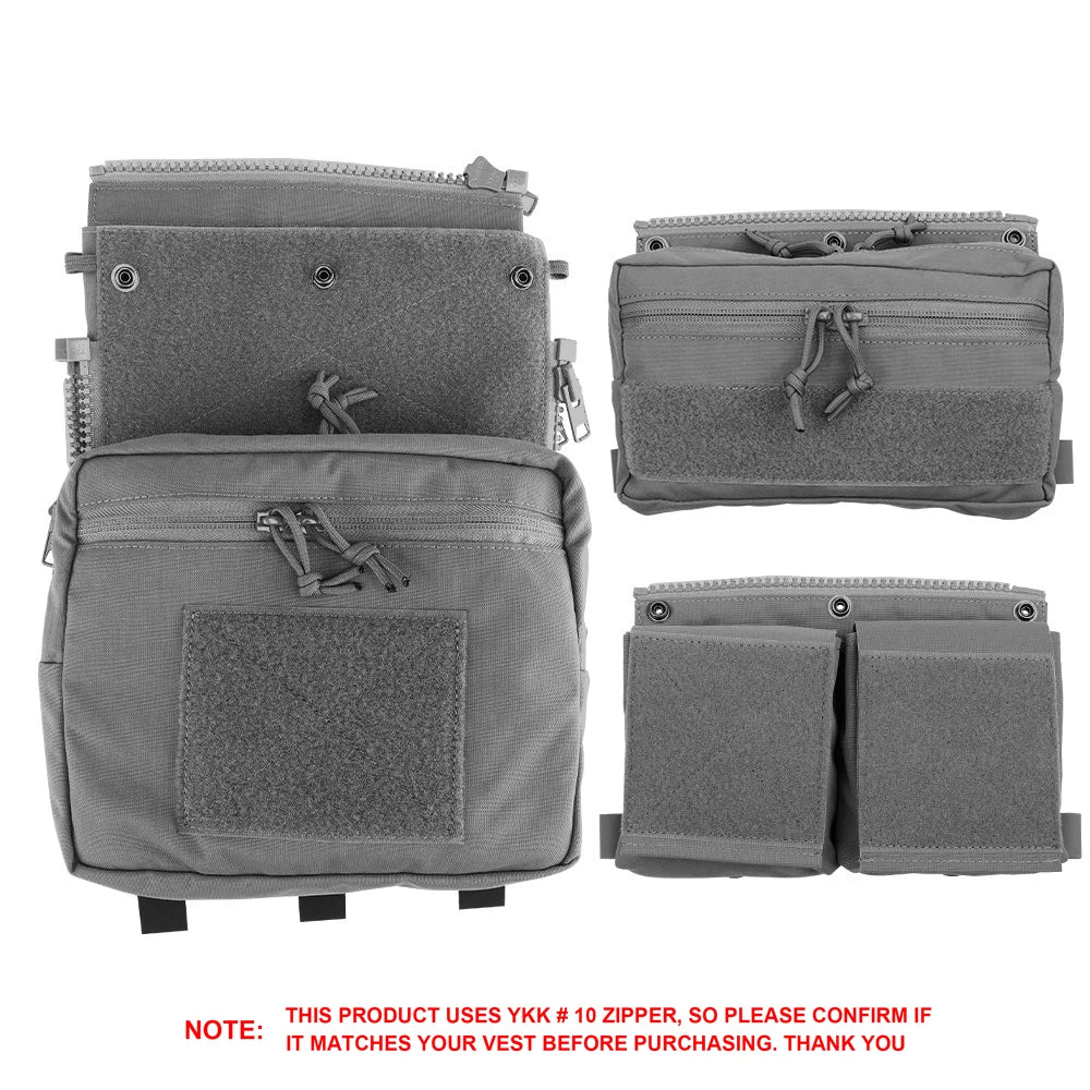 LV119 Tactical Vest Back Panel – Spiritus Systems Hunting Combat Airsoft Plate Carrier with Storage Pouch & Assault Vest Expansion Gear
