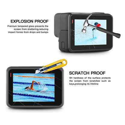 GoPro Hero 7/6/5 Silicone Case — Black with Tempered Glass Screen Protector, Lens Cap & Protective Film Accessories