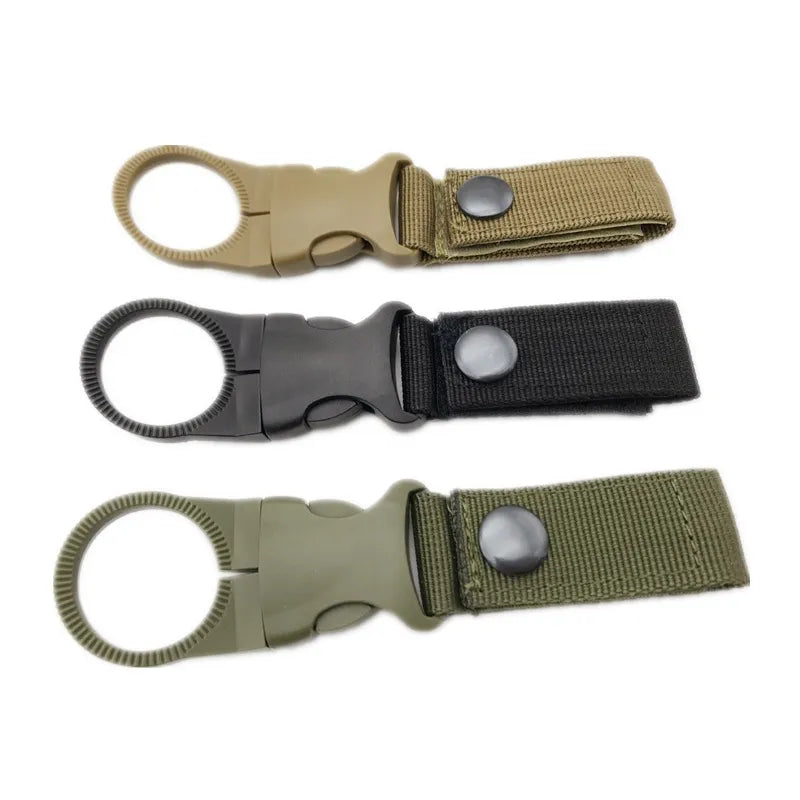 Webbing Buckle Hook Water Bottle Holder Clip - Outdoor Military Nylon EDC Climb Carabiner - Convenient Backpack Hanger for Camping and Hiking