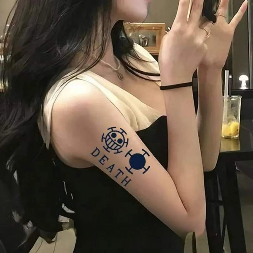 One Piece Luffy Colored Tattoo Patch - Durable Waterproof Anime Temporary Tattoo