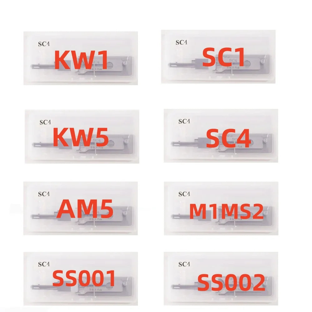 2-in-1 Lishi-Style Locksmith Tool — SC1/SC4 Compatible | KW1 M1/M2 AM5 KW5 MS2 SS001 SS002 PRO