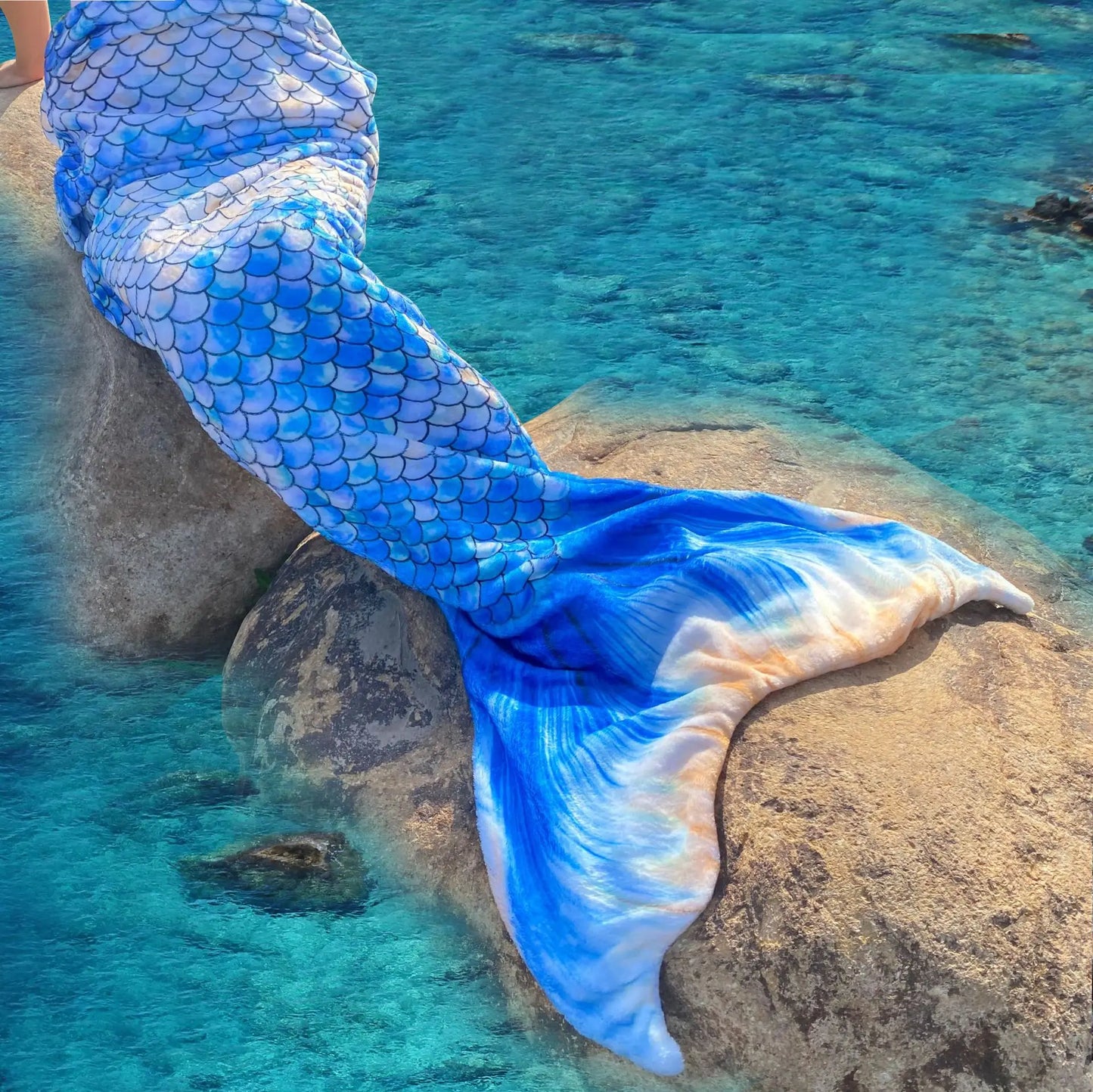Mermaid Blanket Sleeping Bag — Anti-Kick Flannel Quilt with Soft Fabric, High Color Fastness, Fish Tail Design for Kids’ Birthday Gift