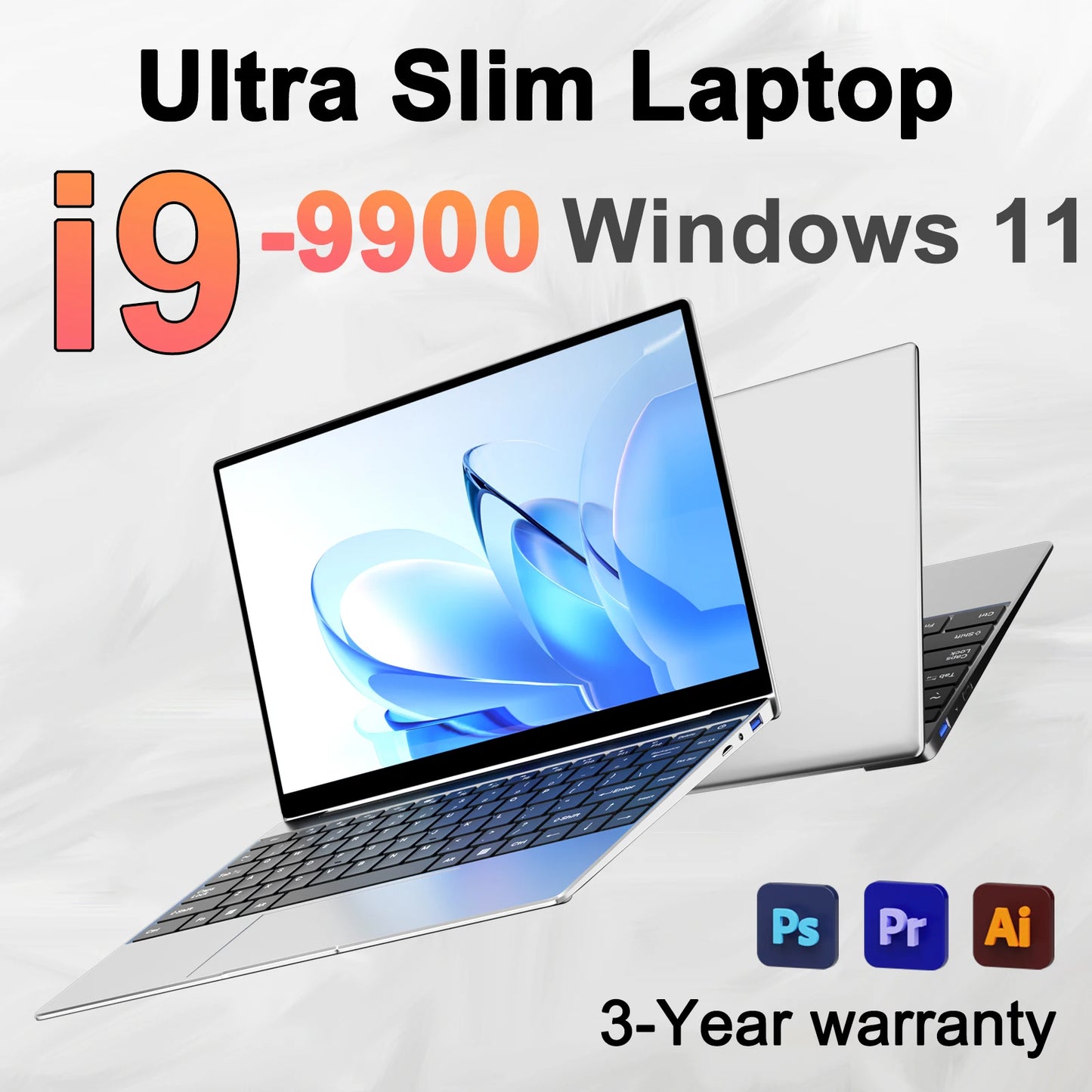 14.1" Laptop – Intel Core i9-9900, 32GB RAM, 2TB SSD, Windows 11 Pro, Full HD Gaming & Office PC
