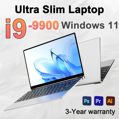 14.1" Laptop – Intel Core i9-9900, 32GB RAM, 2TB SSD, Windows 11 Pro, Full HD Gaming & Office PC