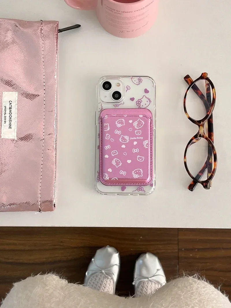 Hello Kitty MagSafe Wallet Case for iPhone 12–16 Pro Max – Cute Sanrio Magnetic Holder with Wireless Charging & Hard Cover