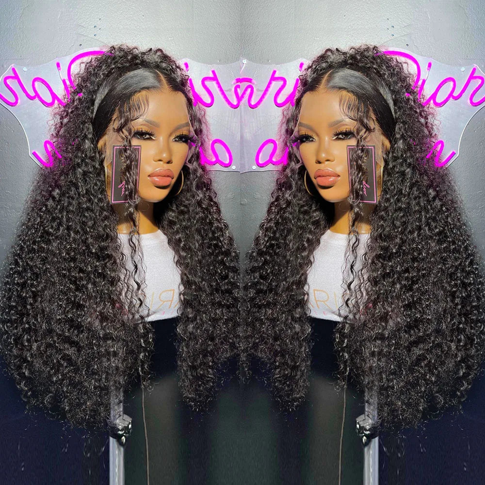 250% Density Deep Curly 13x6 HD Lace Frontal Wig – Glueless Deep Wave Human Hair Lace Front Wig, Ready to Wear