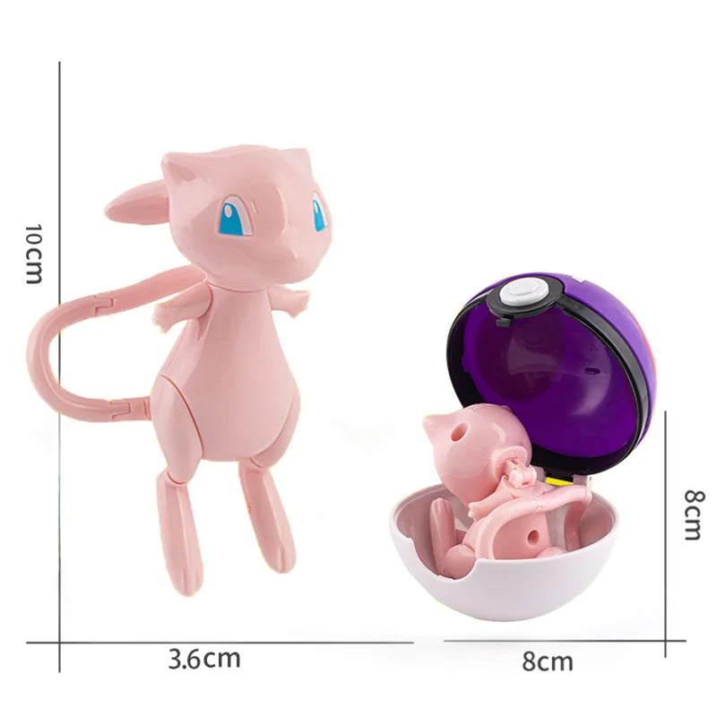 Pokemon Action Figures Set – Pikachu, Gengar, Dragonite, Snorlax & Pokeball Toys
