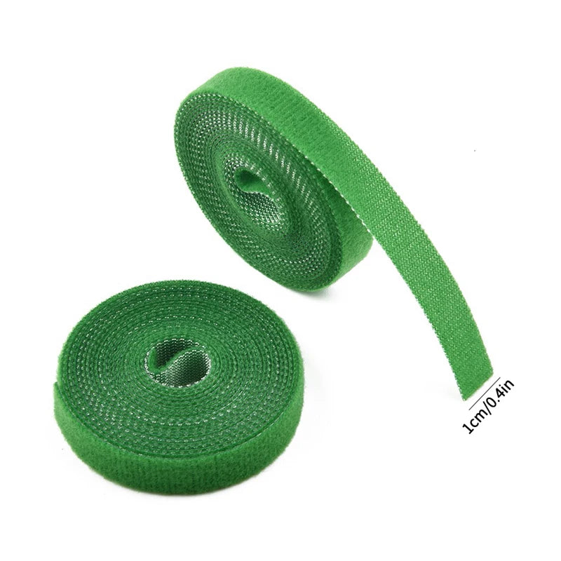 3 Rolls Green Garden Twine Plant Ties - Nylon Plant Bandage with Hook Loop for Bamboo Cane Wrap Support - Garden Accessories