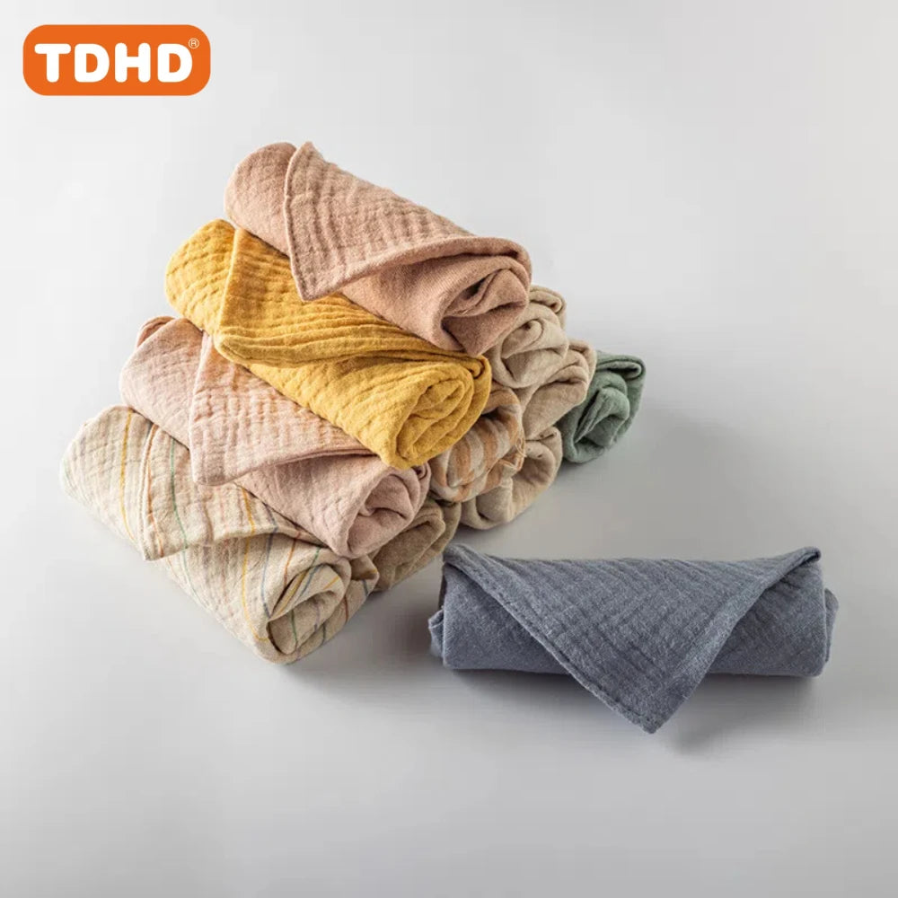 TDHD 5PCS Baby Towels – Soft Cotton Muslin Squares for Newborns, Infant Hand, Bath, Shower, and Face Use