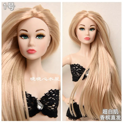 FR Supermodel 1/6 BABI Doll – Movable Joints, DIY Dress-Up Princess with Head & Body Accessories, White/Normal/Chocolate Skin