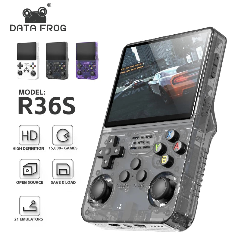 Data Frog R36S Retro Handheld Video Game Console: Linux System, 3.5 Inch IPS Screen - R35S Plus Portable Pocket Video Player, Enjoy Retro Gaming Anywhere!