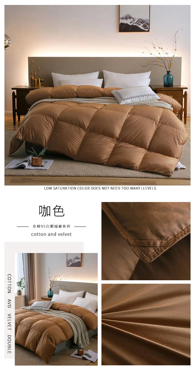 95% White Goose Down Duvet – Five-Star Hotel Quality, Warm Double or Single Goose Down Comforter