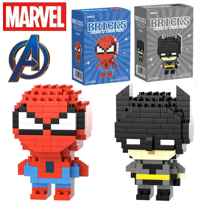 Marvel Building Block Figures - Spider-Man, Deadpool, Venom & Iron Man Cartoon Model Toys