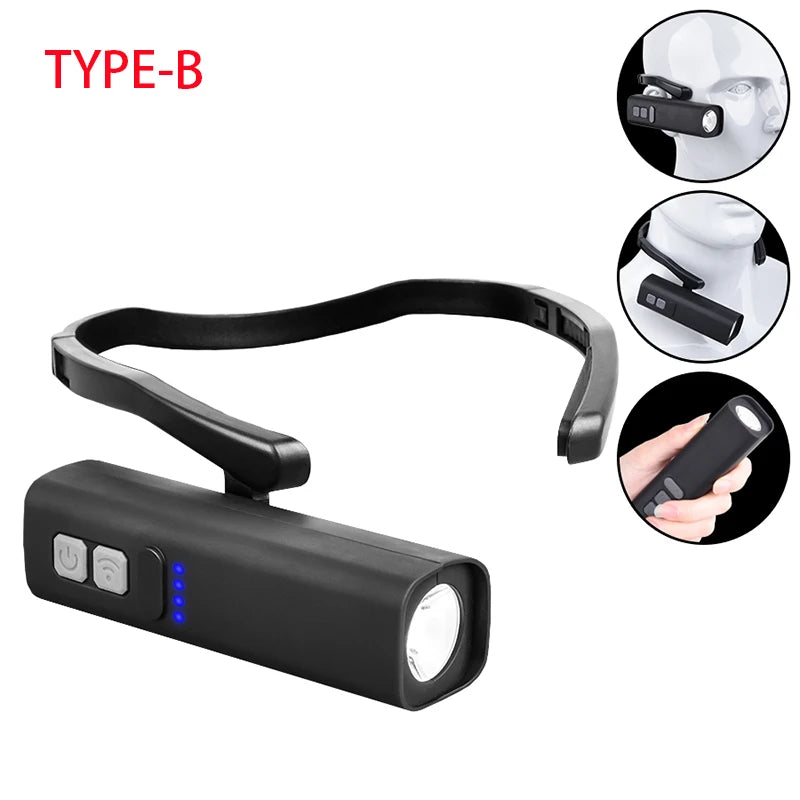 2025 Ear-Hanging LED Headlamp 1000 Lumens – Motion Sensor Hands-Free Light with 3 Modes for Camping, Running & Repair
