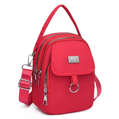 Lightweight Nylon Women’s Crossbody Bag – Casual Mini Shoulder Handbag with Multiple Zip Compartments, Tote Purse for Daily Use