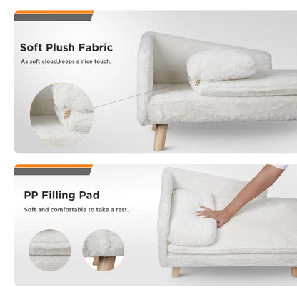 Elevated Pet Bed — Nordic Style Stool Bed with Cozy Waterproof Pad & Wooden Legs for Small Dogs & Kittens