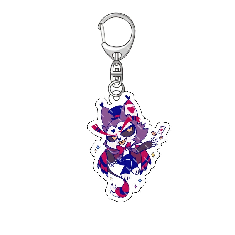 Hazbin Hotel Anime Keychain – Alastor Acrylic Figure Backpack Pendant for Fans & Gifts