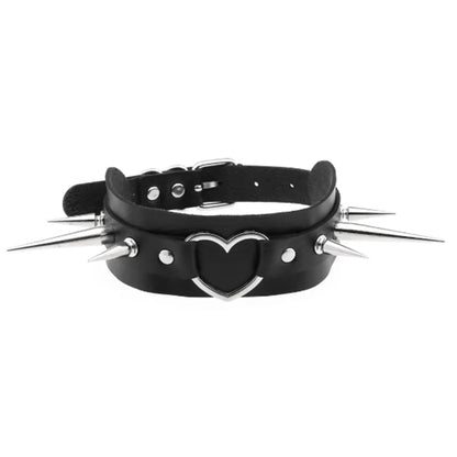 Harajuku Cosplay Rivet Star Punk Rock Gothic Collar — Sexy PU Leather Heart Cross Spike Choker Jewelry for Women