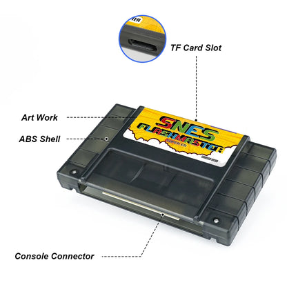 3000-in-1 SNES Flashmaster Cartridge – OS V12 with 8GB TF Game Card for Nintendo SNES Console
