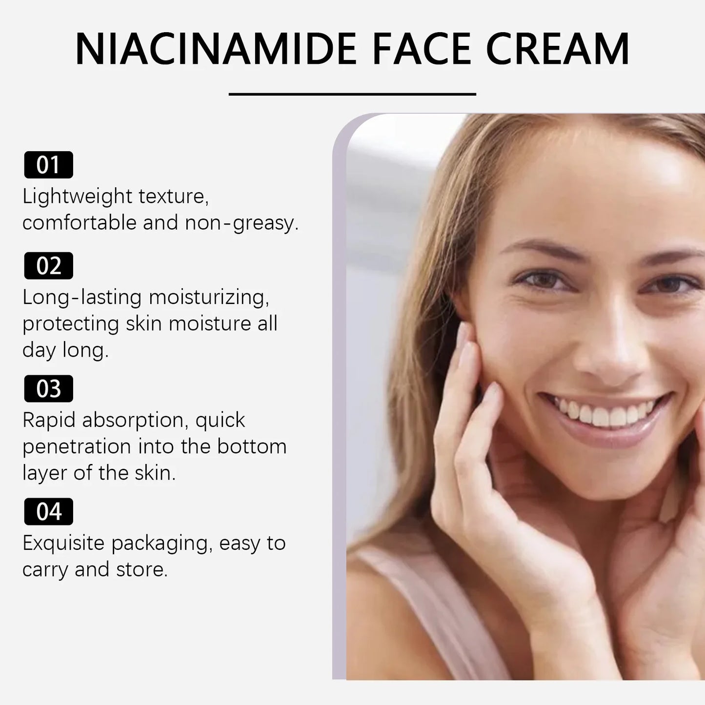 Niacinamide Face Cream – Anti-Dark Spot & Melanin Control, Pigmentation Reduction, Hydrating Whitening Moisturizer for Smooth & Radiant Skin