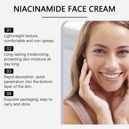 Niacinamide Face Cream – Anti-Dark Spot & Melanin Control, Pigmentation Reduction, Hydrating Whitening Moisturizer for Smooth & Radiant Skin