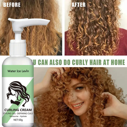 Curly Hair Styling Cream – Moisturizing & Smoothing Formula for Elasticity and Shine, Easy to Set