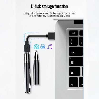 Digital Voice Recorder Pen — Professional Audio WAV Recording, Rechargeable Dictaphone & MP3 Player
