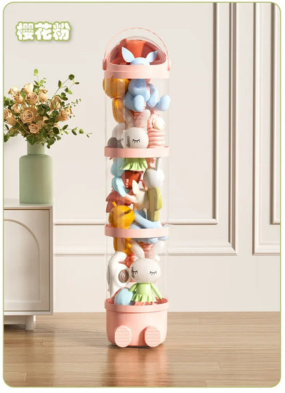 Transparent Doll Storage Box - Plush Toy Organizer Tube & Stuffed Toy Storage Barrel for Children