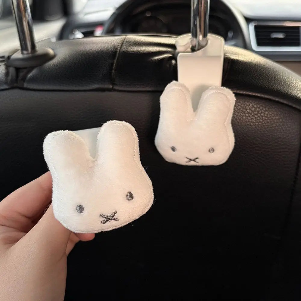 Miffy Rabbit Car Hook Set - 2PCS Cute Multifunctional Seat Backrest Storage Decor