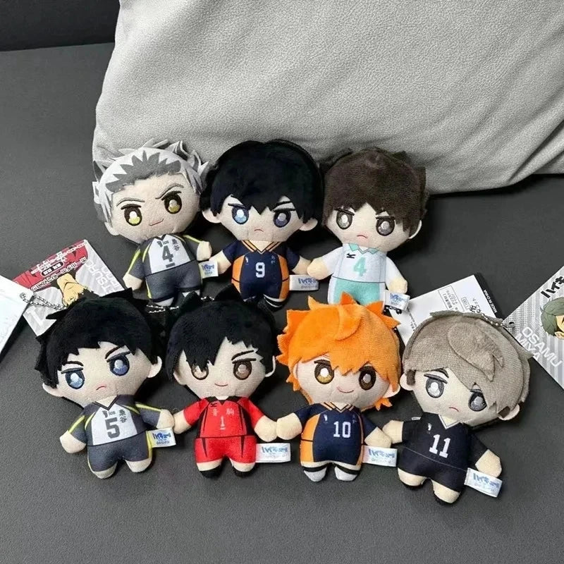 10cm Mini Haikyuu Plush Keychain – Hinata, Kageyama, Nishinoya Volleyball Stuffed Doll Toy Gift