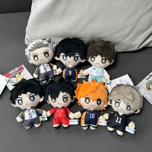 10cm Mini Haikyuu Plush Keychain – Hinata, Kageyama, Nishinoya Volleyball Stuffed Doll Toy Gift