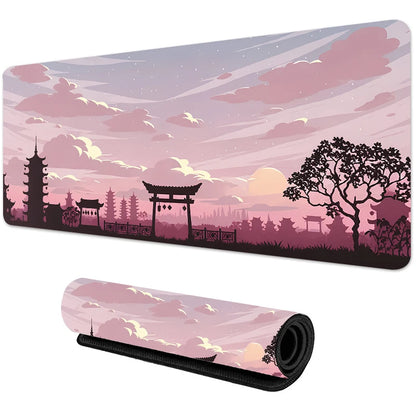 Sakura Scenery Large Anti-Slip Rubber Gaming Mouse Pad – Durable Thick Seam Edge Desk Mat for Office & Gaming