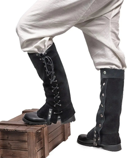Halloween Medieval Bandage Shoe Covers – Unisex Leg Guard Boots for Viking, Warrior & Knight Cosplay Armor